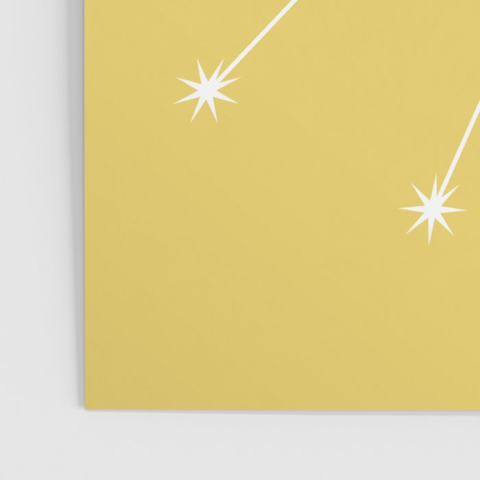 Taurus Zodiac Star Constellation Line Art Soft Yellow Poster Gallery Image 3