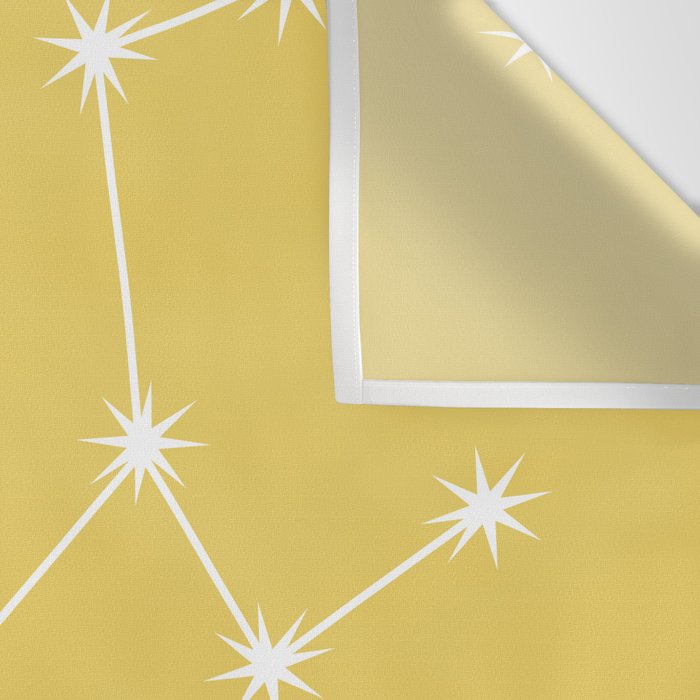 Taurus Zodiac Star Constellation Line Art Soft Yellow Wall Tapestry Gallery Image 3