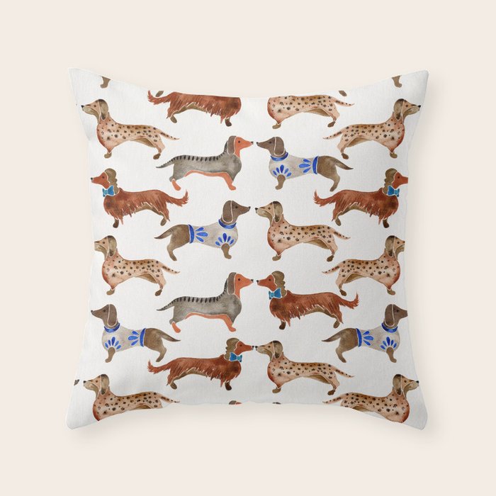 Dachshunds Throw Pillow Gallery Image 1