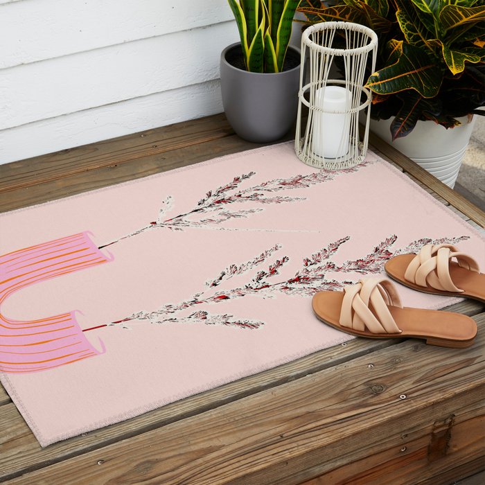 Plant based happyness Grasses 1 still life Outdoor Rug Gallery Image 2