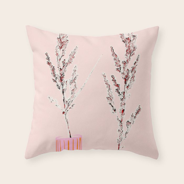 Plant based happyness Grasses 1 still life Throw Pillow Gallery Image 6