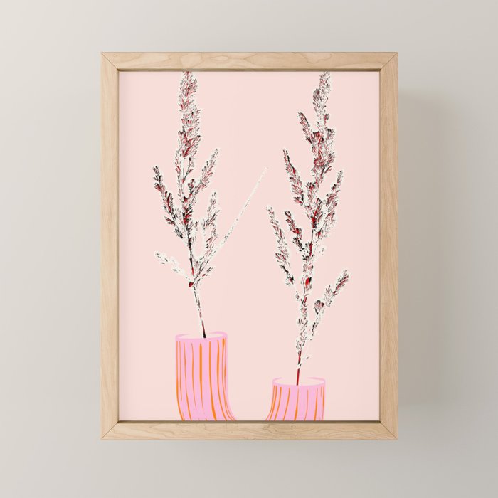 Plant based happyness Grasses 1 still life Mini Art Print Gallery Image 1