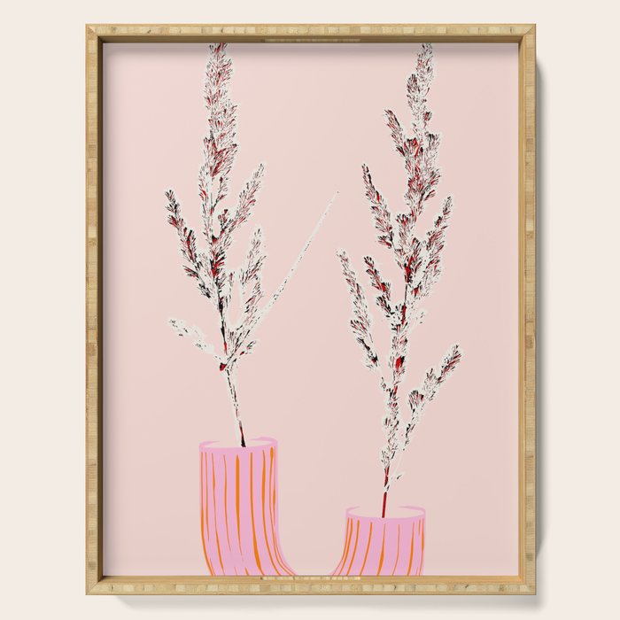 Plant based happyness Grasses 1 still life Serving Tray Gallery Image 1