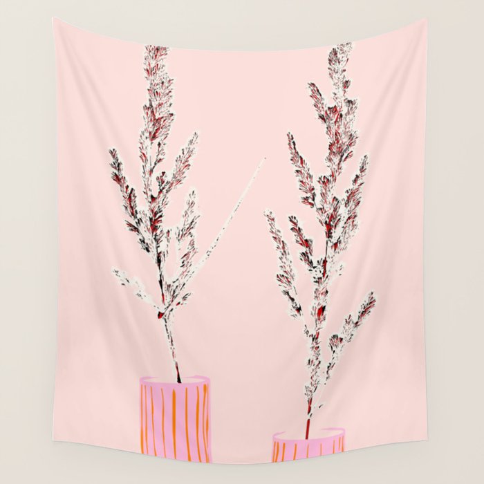 Plant based happyness Grasses 1 still life Wall Tapestry Gallery Image 4