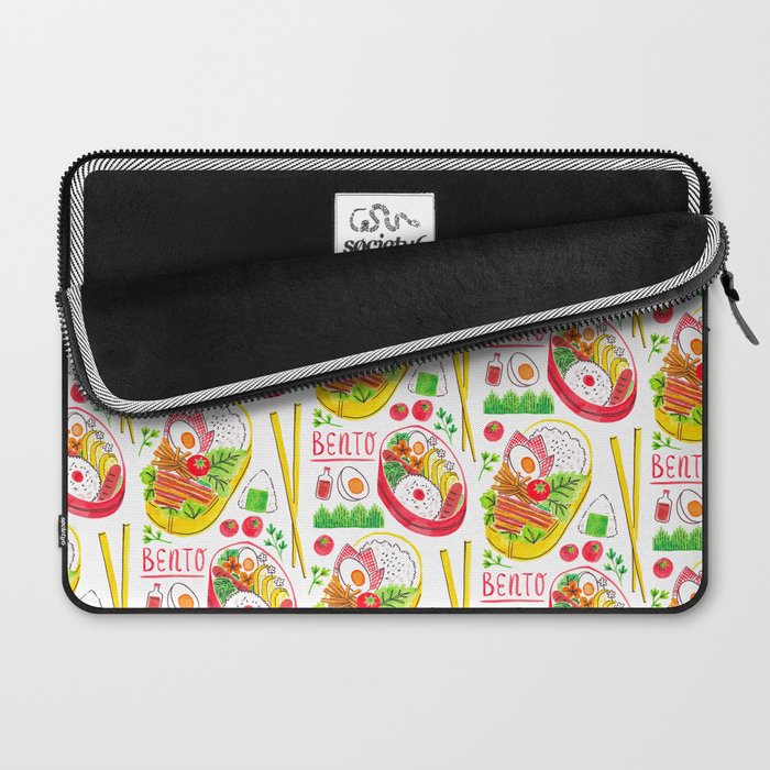 Japanese Bento Rice Lunch Box with Chopsticks & Onigiri Laptop Sleeve Gallery Image 2