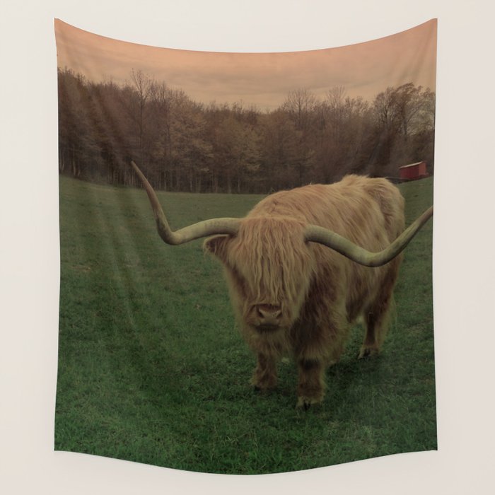 Scottish Highland Steer Wall Tapestry Gallery Image 4