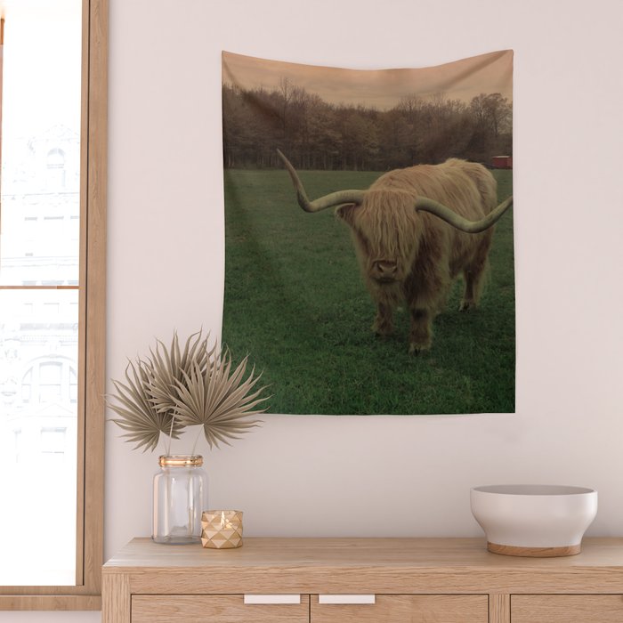 Scottish Highland Steer Wall Tapestry Gallery Image 2