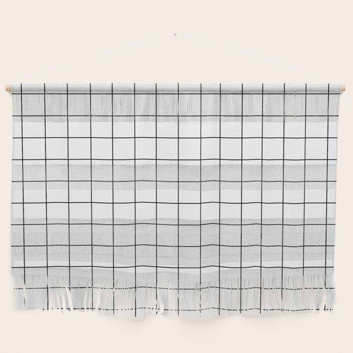 Grid Pattern Stripes Lines Black and White Minimalist Geometric Stripe Line Drawing Wall Hanging Gallery Image 1
