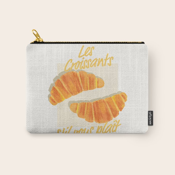 Croissants: Vintage Retro French Brunch Bakery Cafe Art Carry All Pouch Gallery Image 1