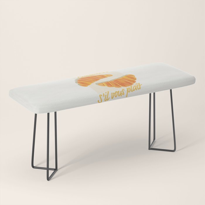 Croissants: Vintage Retro French Brunch Bakery Cafe Art Bench Gallery Image 1