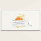 Croissants: Vintage Retro French Brunch Bakery Cafe Art Desk Mat Gallery Image 1