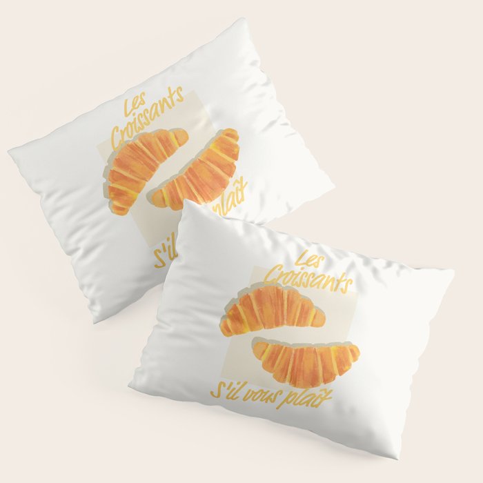 Croissants: Vintage Retro French Brunch Bakery Cafe Art Pillow Sham Gallery Image 3