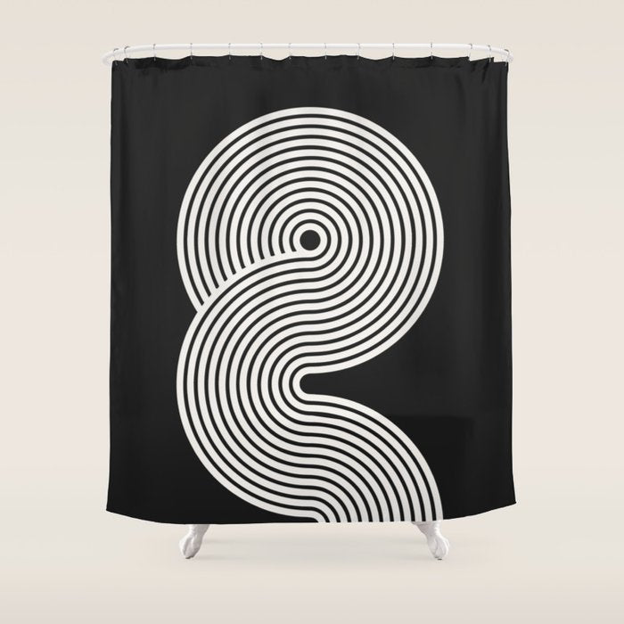 Candy Joyride: Black & White Edition Shower Curtain Gallery Image 1