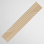 Minimal Line Curvature LXXXV Neutral Tan Mid Century Modern Arch Abstract Table Runner Gallery Image 3