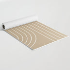 Minimal Line Curvature LXXXV Neutral Tan Mid Century Modern Arch Abstract Yoga Mat Gallery Image 2