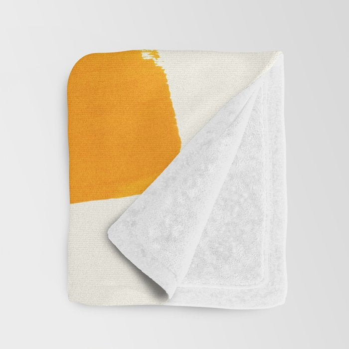 Minimalist Abstract Mid Century Modern Colorful Shape Yellow Blue Pattern Fun Art Throw Blanket Gallery Image 3