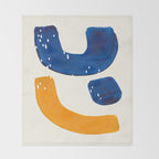 Minimalist Abstract Mid Century Modern Colorful Shape Yellow Blue Pattern Fun Art Throw Blanket Gallery Image 2