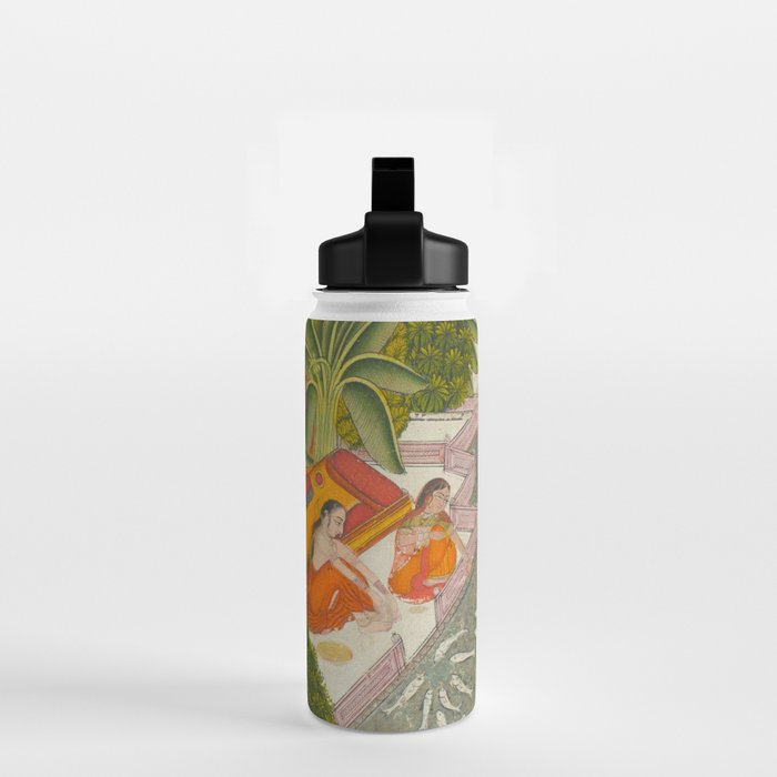 Title Royal Women Feeding Fish Place India Indian Miniature Painting  Water Bottle Gallery Image 2