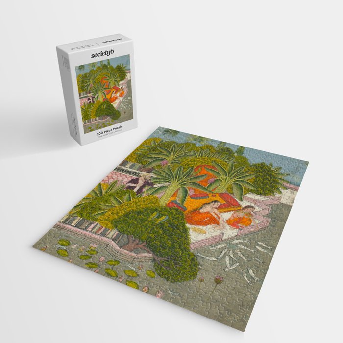 Title Royal Women Feeding Fish Place India Indian Miniature Painting  Jigsaw Puzzle Gallery Image 2