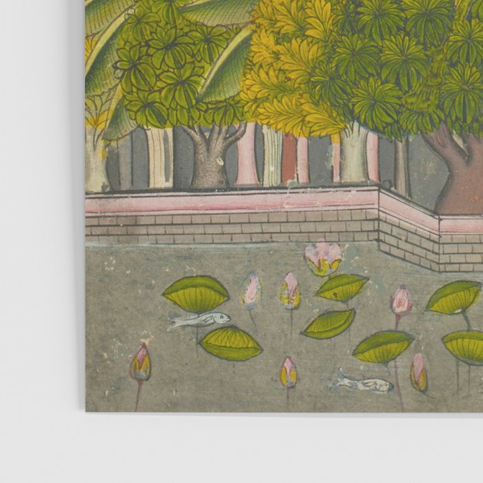 Title Royal Women Feeding Fish Place India Indian Miniature Painting  Poster Gallery Image 3