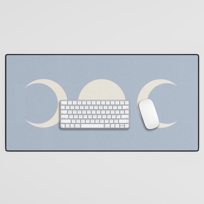 Moon Minimalism - Blue Desk Mat Gallery Image 1