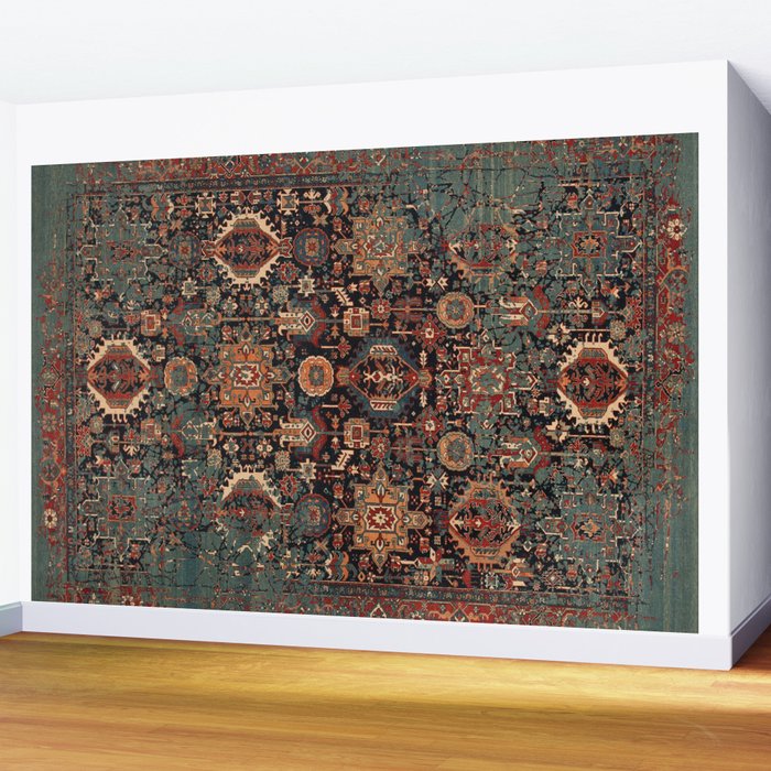 Vintage Traditional Moroccan Rug Wall Mural Gallery Image 2