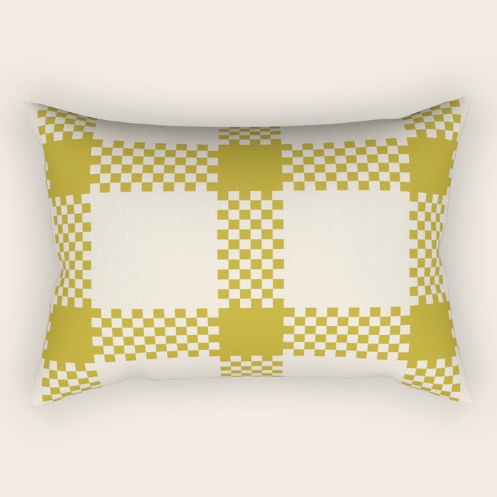 Antique Moss Check Grid Rectangular Pillow Gallery Image 1