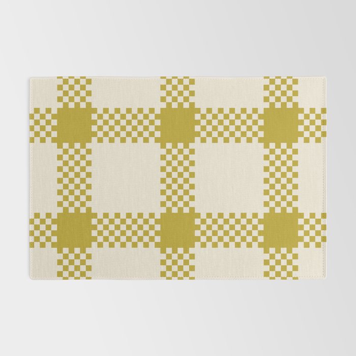 Antique Moss Check Grid Rug Gallery Image 2
