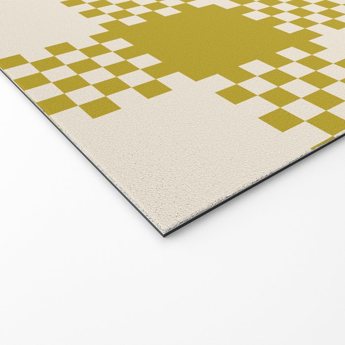 Antique Moss Check Grid Welcome Mat Gallery Image 2
