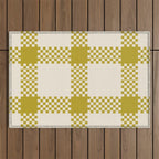 Antique Moss Check Grid Outdoor Rug Gallery Image 1