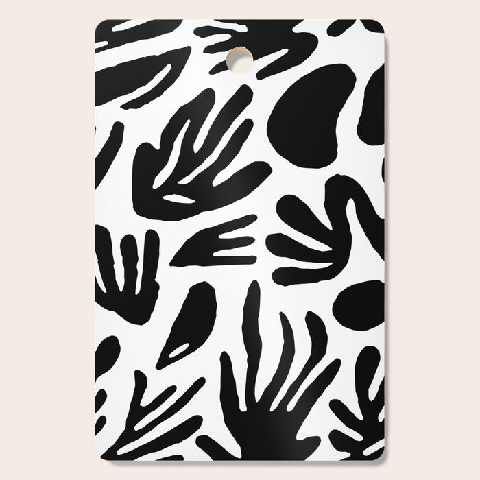 Black and white organic nature art pattern Cutting Board Gallery Image 1