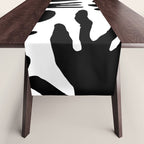 Black and white organic nature art pattern Table Runner Gallery Image 1