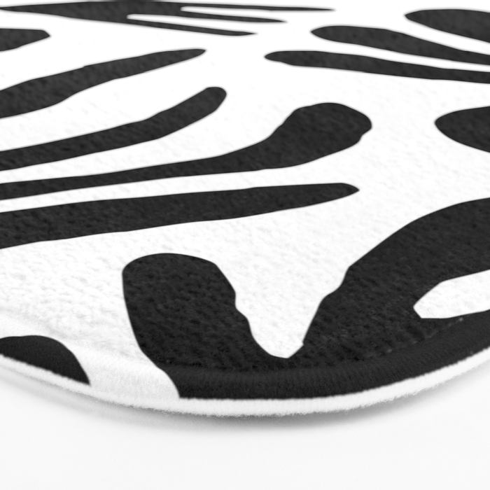 Black and white organic nature art pattern Bath Mat Gallery Image 3