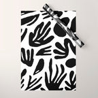 Black and white organic nature art pattern Wrapping Paper Gallery Image 1