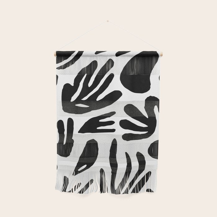 Black and white organic nature art pattern Wall Hanging Gallery Image 1