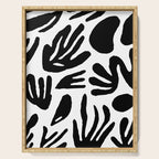 Black and white organic nature art pattern Serving Tray Gallery Image 1