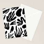 Black and white organic nature art pattern Stationery Card Gallery Image 2