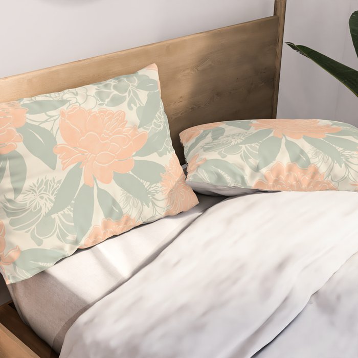 Modern floral blooms P3 Pillow Sham Gallery Image 2