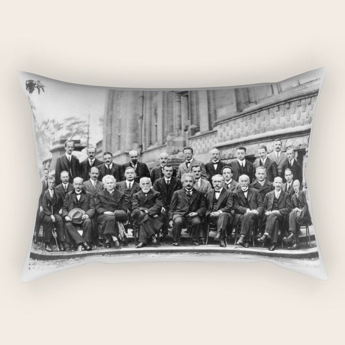World-Renowned Physicists of 1927 at Solvay Conference Rectangular Pillow Gallery Image 2