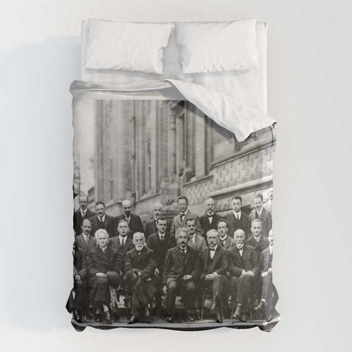 World-Renowned Physicists of 1927 at Solvay Conference Duvet Cover Gallery Image 6