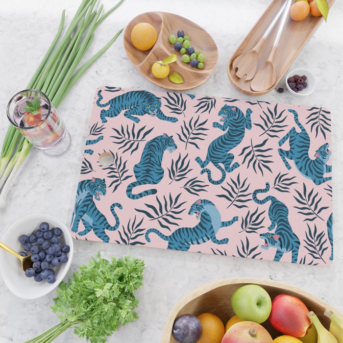 Blue asian tigers Cutting Board Gallery Image 2