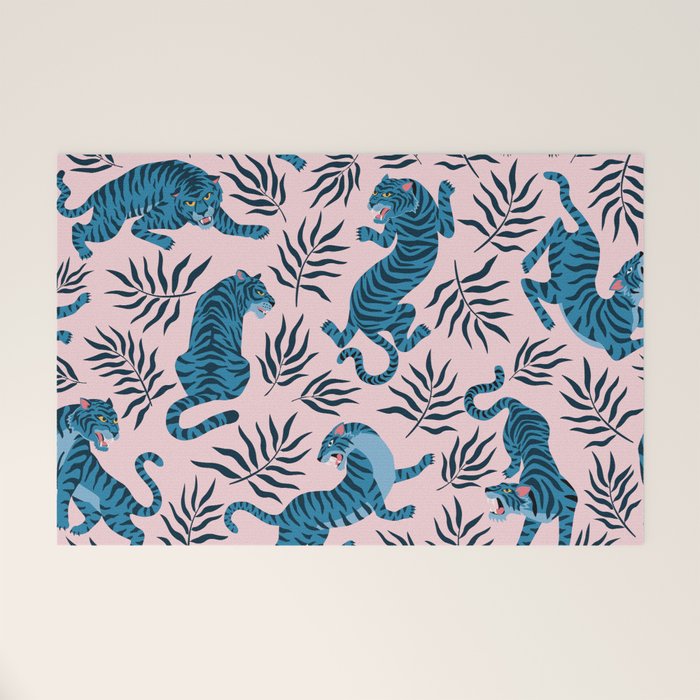 Blue asian tigers Welcome Mat Gallery Image 1