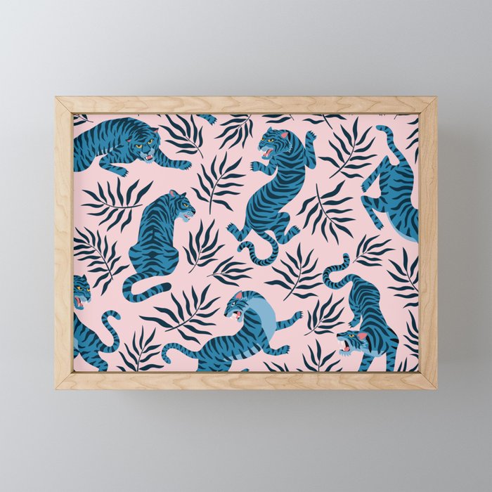 Blue asian tigers Mini Art Print Gallery Image 1