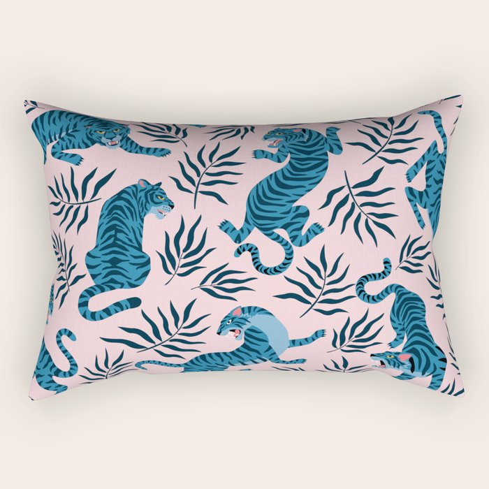 Blue asian tigers Rectangular Pillow Gallery Image 2