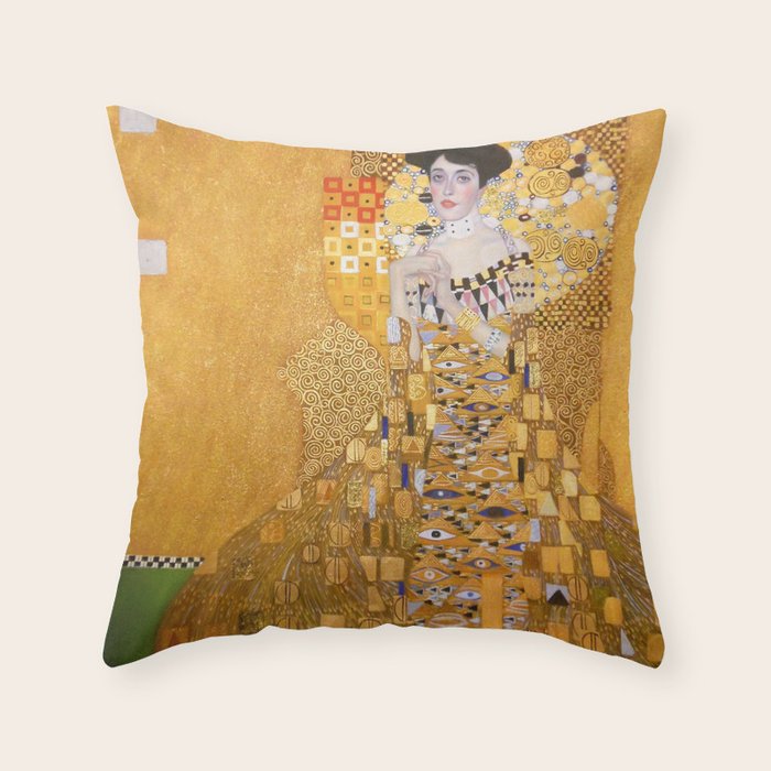 Gustav Klimt - The Woman in Gold Throw Pillow Gallery Image 1