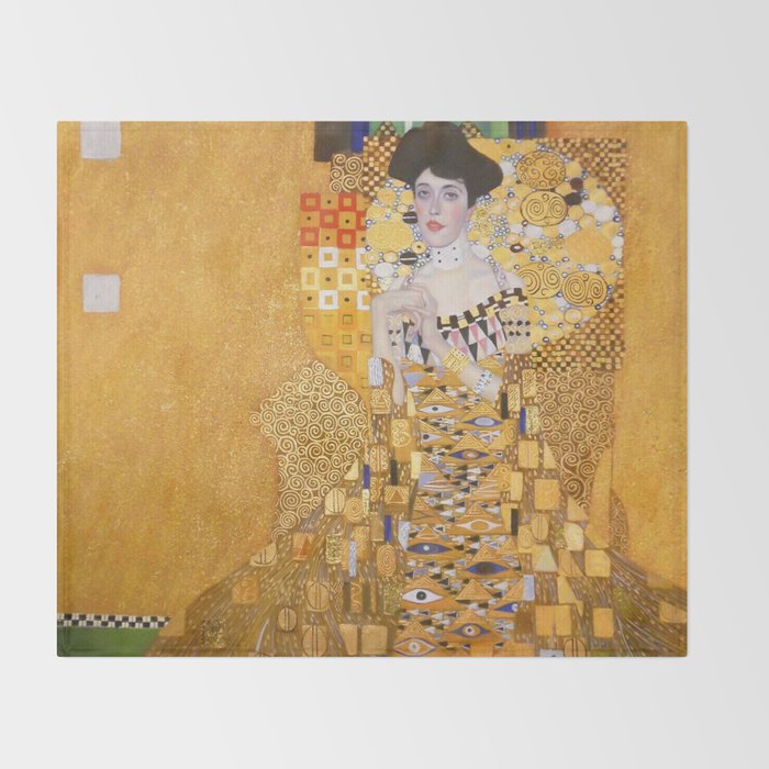 Gustav Klimt - The Woman in Gold Throw Blanket Gallery Image 2