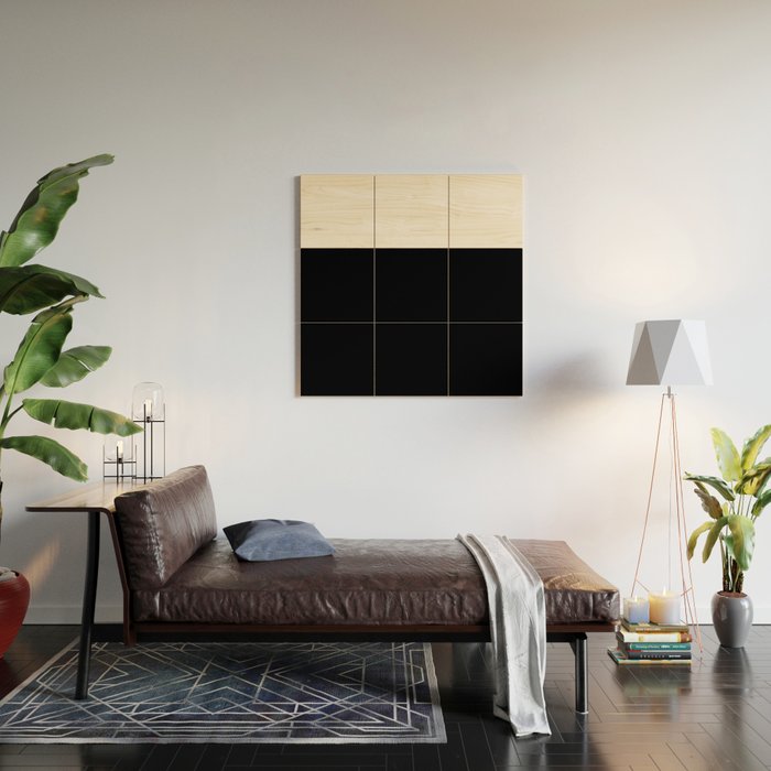 Color Block-Black and White Wood Wall Art Gallery Image 2