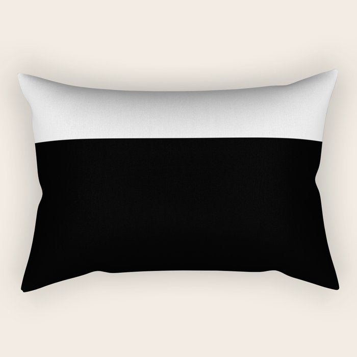 Color Block-Black and White Rectangular Pillow Gallery Image 2