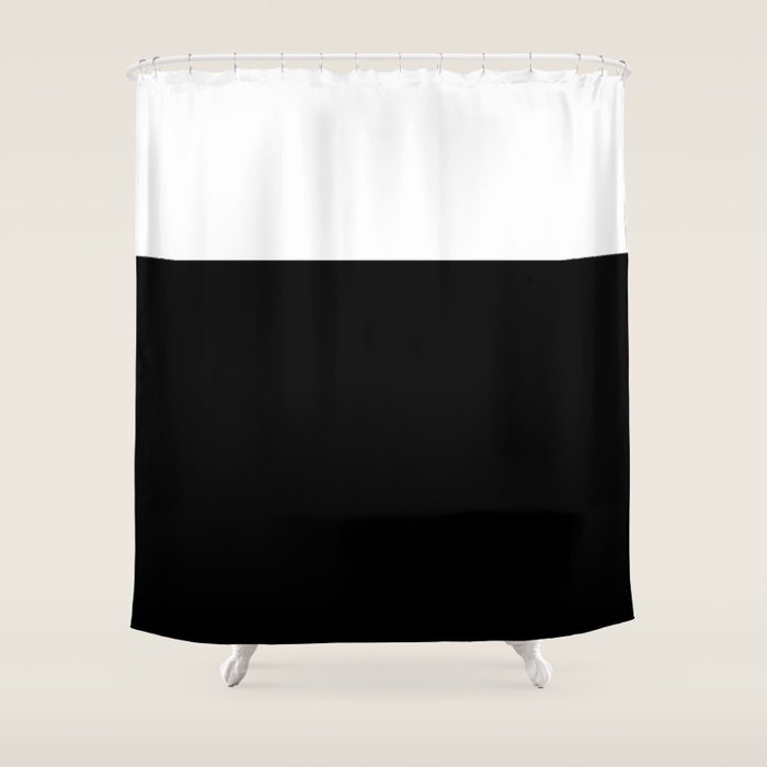 Color Block-Black and White Shower Curtain Gallery Image 1