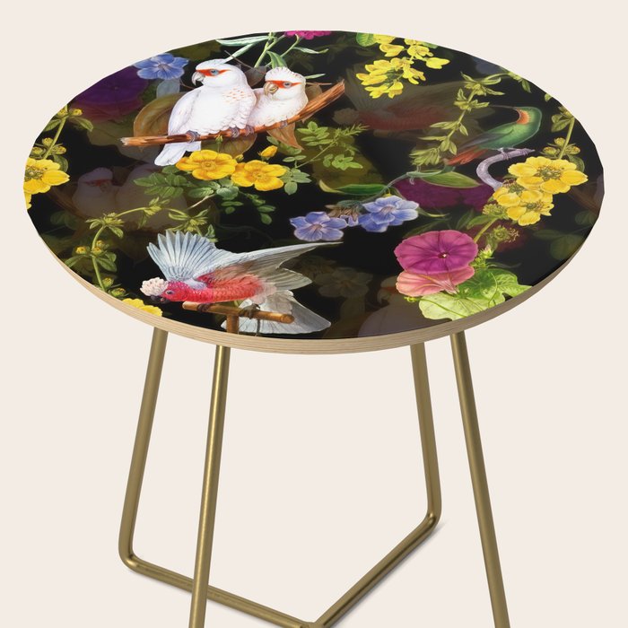 Vintage & Shabby Chic - Tropical Night Bird Flower Garden Side Table Gallery Image 2